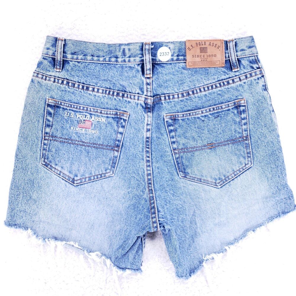 Polo Jean Shorts Denim Cotton Mens SZ 31 Blue Straight VTG Baggy 90s Cargo Y2K